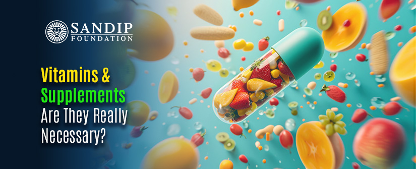 Various vitamins and dietary supplements displayed in bottles and containers